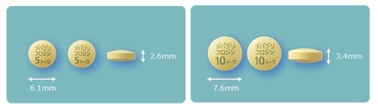 ダパグリフロジン錠5mg/10mg「トーワ」錠剤写真
