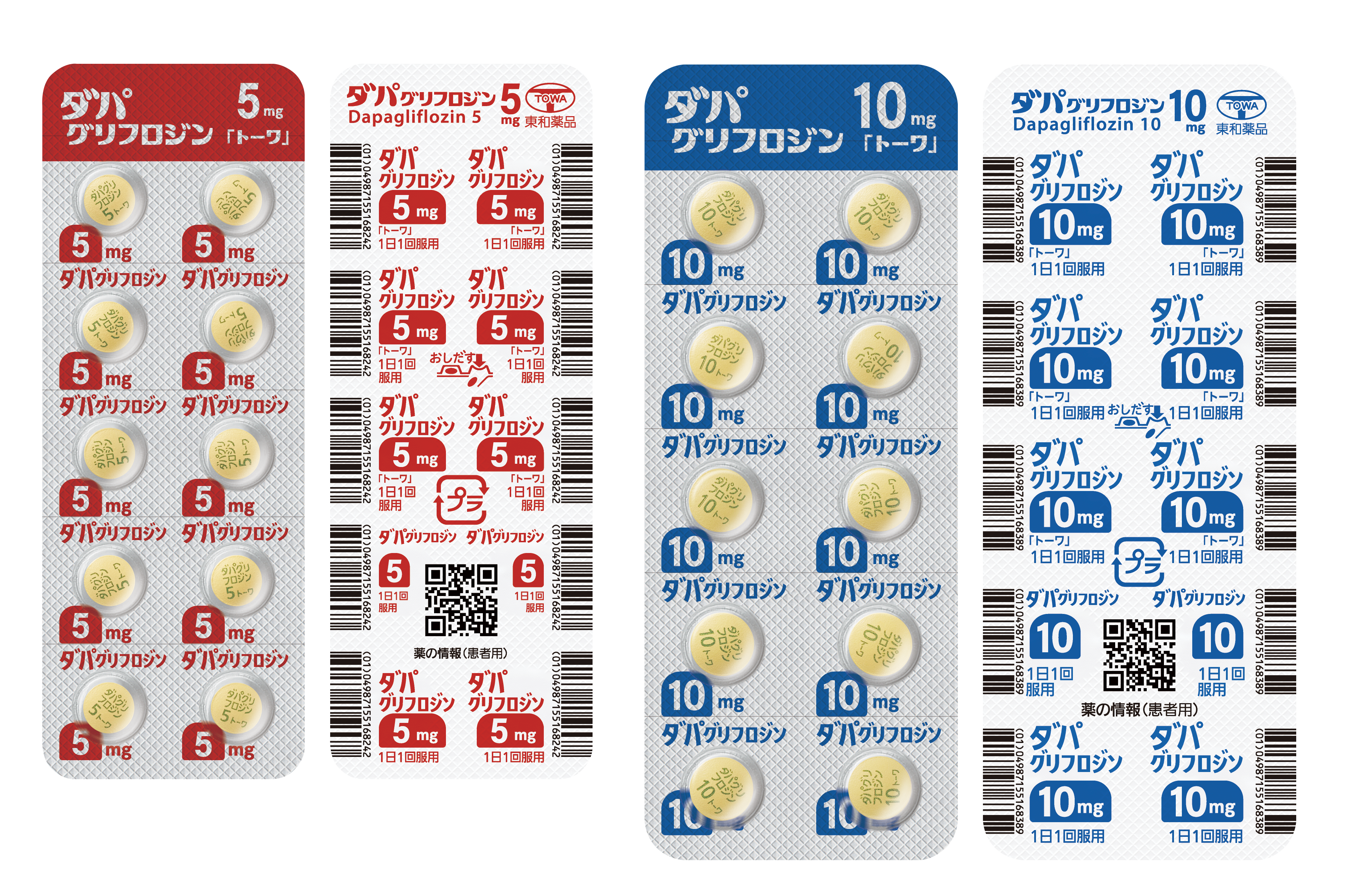 ダパグリフロジン錠5mg/10mg「トーワ」PTPシート